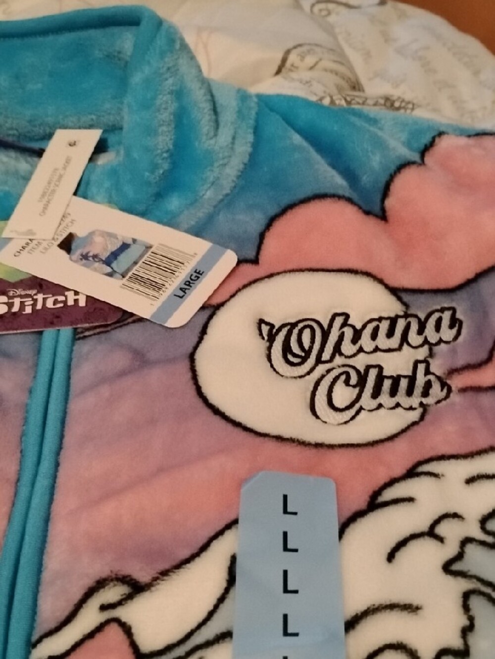 Disney Stitch & Angel Zip-Up Sheep's Plush Jacket Women's Large Super Soft Cute - Picture 2 of 5